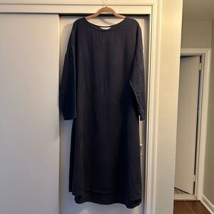 Elizabeth Suzann Parabola Dress Navy Linen L